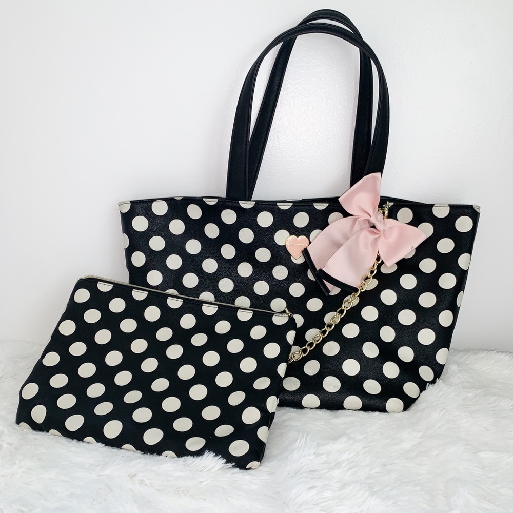 Betsey Johnson Black and White Polka Dot Purse